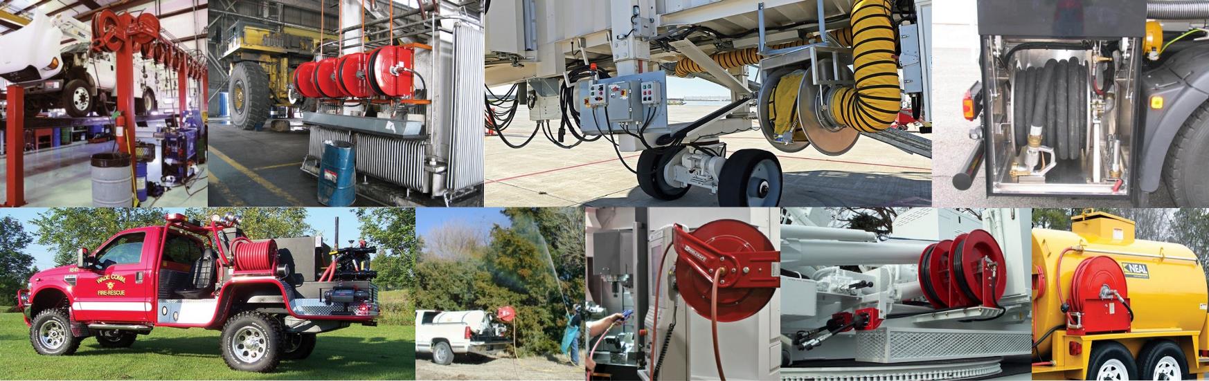 We Distribute a Wide Range of Quality Reels
Designed for Your Mobile or Industrial Equipments.

AIR, WATER, OILS, GREASE, CHEMICALS, ELECTRICITY, HYDRAULICS
